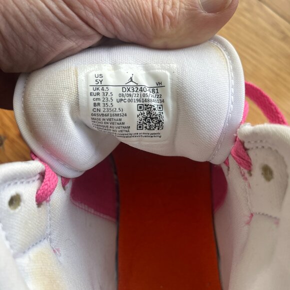 Nike Air Jordan Pink and Orange Size 5Y 6.5 Womens - Picture 14 of 16